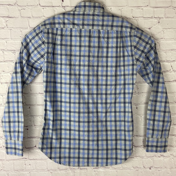 Bonobos Men's Slim-Fit Gray and Blue Plaid Button Down Long Sleeve Shirt. Sz: S - Picture 7 of 9